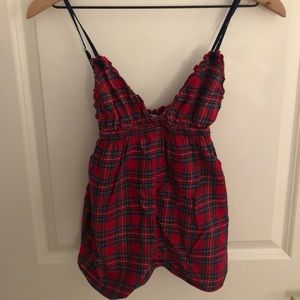 Gilly Hicks, Christmas Plaid, Red Cami, size Small